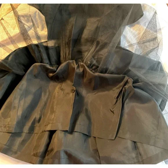 Morton Myles Gorgeous Black Vintage Dress Bows Rhinestones Size 10 Short Sleeve - Picture 8 of 14